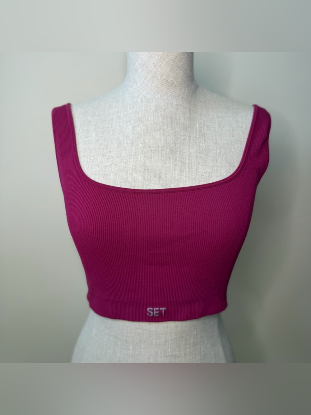 SET ACTIVE X REVOLVE Box Cut Crop Top Purple XL EUC Active Yoga Gym Run Gorp